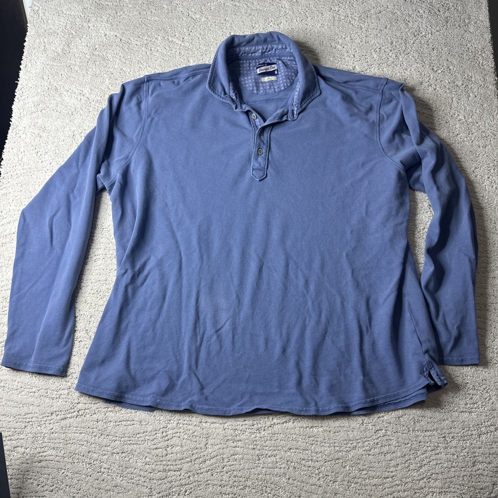 Men's Johnnie-O Hanging Out 2XL‎ Long Sleeve Polo Golf Shirt Pullover Preppy